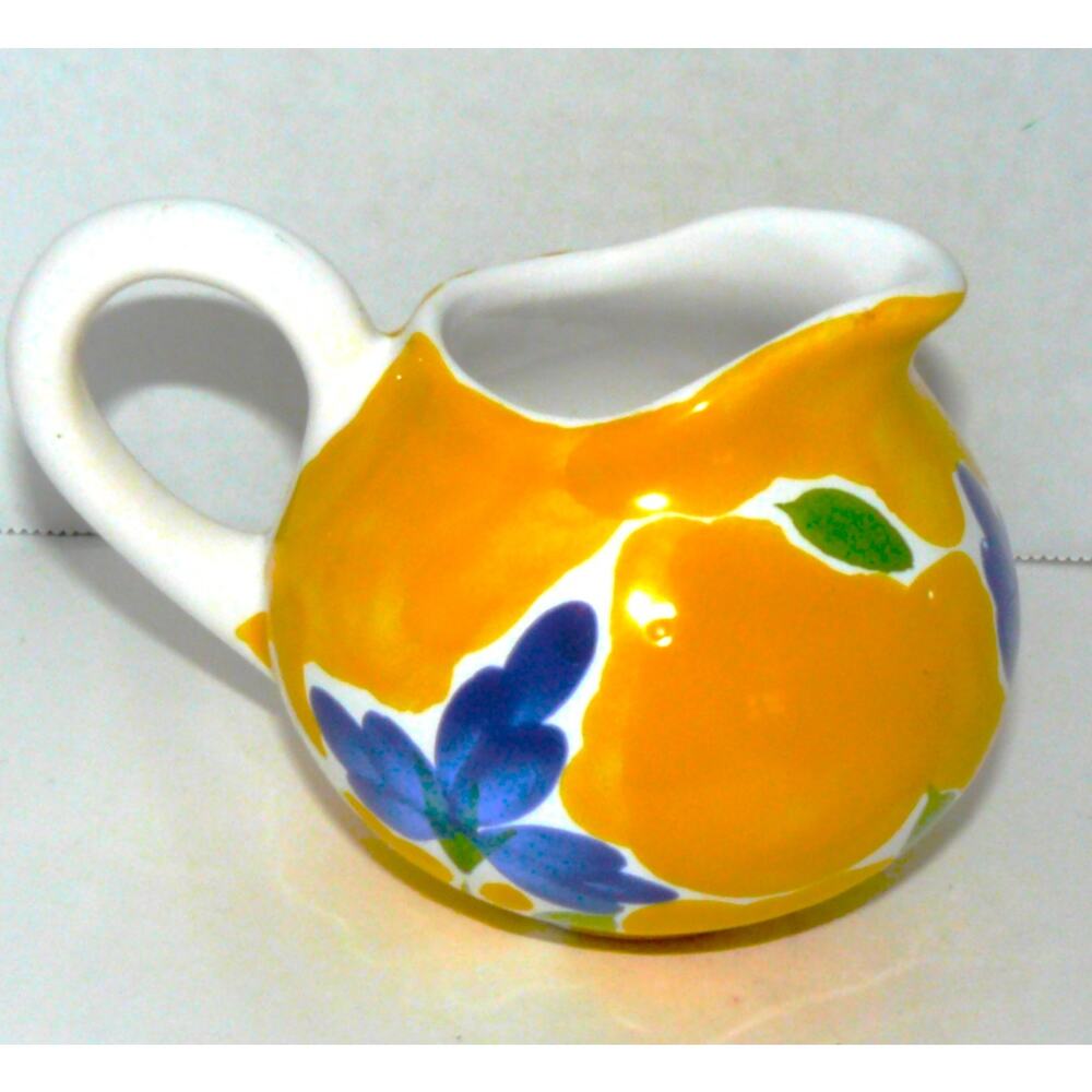 Vintage Dansk St Tropez Portugal Hand-Painted Pitcher Creamer Sugar Bowl w Lid - Picture 8 of 10